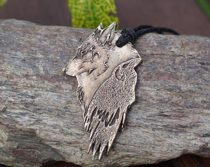 Pendant Wolf with Raven Nordic Mythology