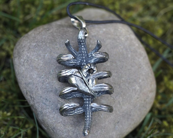 Massive Lost Soul ribcage with heart pendant Alien Horror