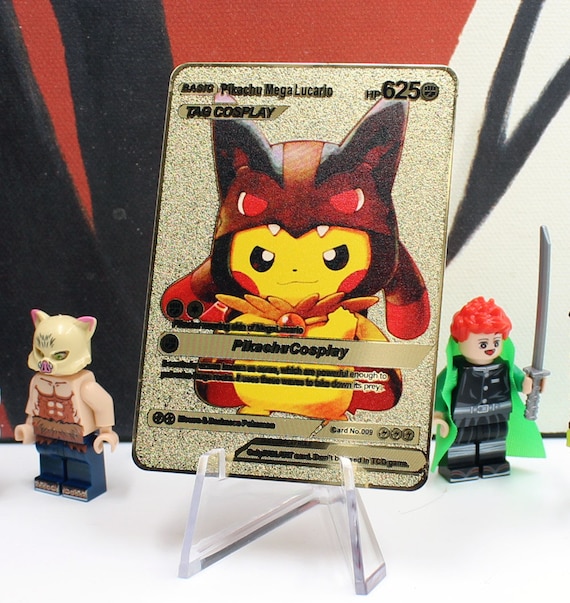 Custom Made Gold Metal Pokemon Card TAG Cosplay Pikachu Mega Etsy