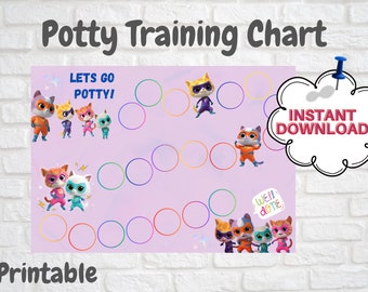 Super Kitties Potty Training Chart - PDF - Printable