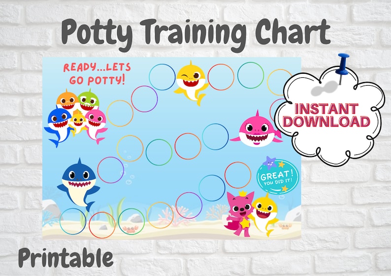 Baby Shark Potty Training Chart PDF Printable Etsy