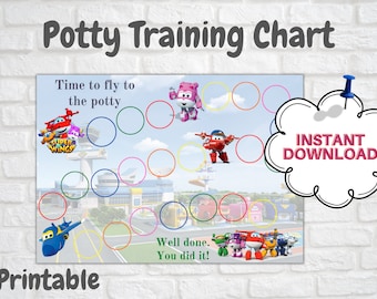 Super Wings Potty Training Chart - PDF - Printable