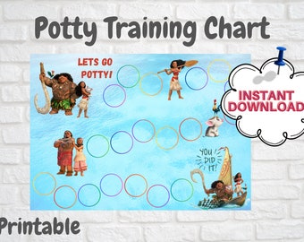 Moana Potty Training Chart - PDF - Printable