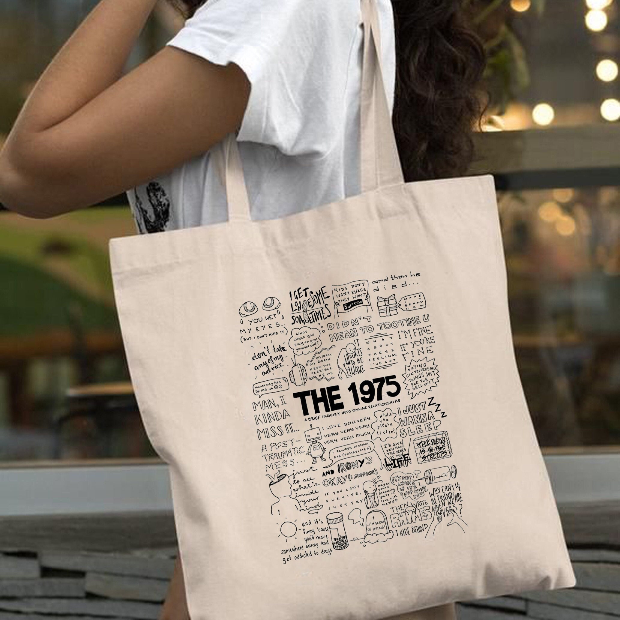 Women Canvas Shoulder Bags Merci Letter Print Totes Female Casual Cotton  Cloth Handbags Girls Simple Eco Shopping Book Bag