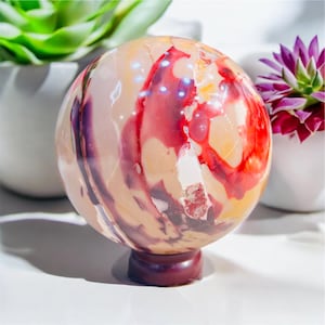 Mookaite Jasper Huge Sphere ,High Quality Of Mookaite Jasper Rare Find Sphere ,Rare Find Size Methaphysical Stone ,Home Decor