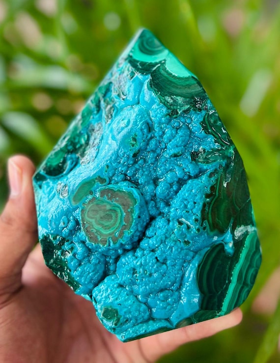 Rare Chrysocolla Malachite Freeform: Heart & Throat Chakra Crystal (135mm, 1.2 Kg)