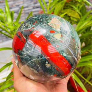 145 MM Large African Bloodstone High Grade Quality Sphere || Home Decor Crystal Sphere || Crystal Energy