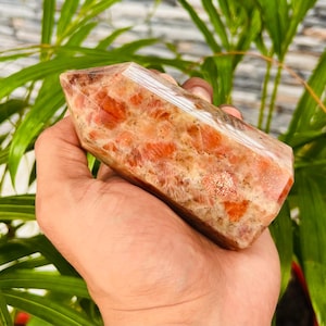 115 MM Flashy Sunstone Tower/Sunstone obelisk/Sunstone point/Flashy Sunstone Tower/Obelisk/Points/Natural Sunstone Tower/Gifts
