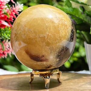 Gelbe septarische Steinkugel: Chakra-Heilmeditationskugel (55 MM)