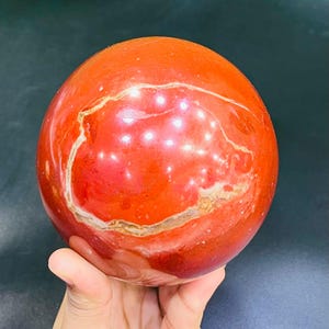 105 MM Large Red Jasper High Quality Sphere,African Red Jasper Sphere,Chakra Healing Stone,Natural crystal Decor,Aura Metaphysical Crystal