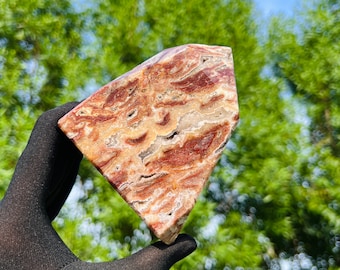 Torre de ágata roja de encaje loco: cristal druzy, sanación metafísica (1,5 kg)