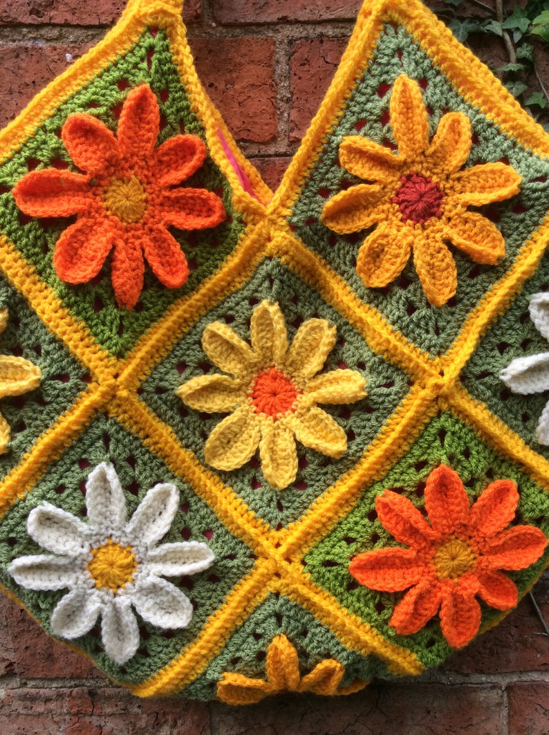 Retro Crochet Shoulder Bag Etsy