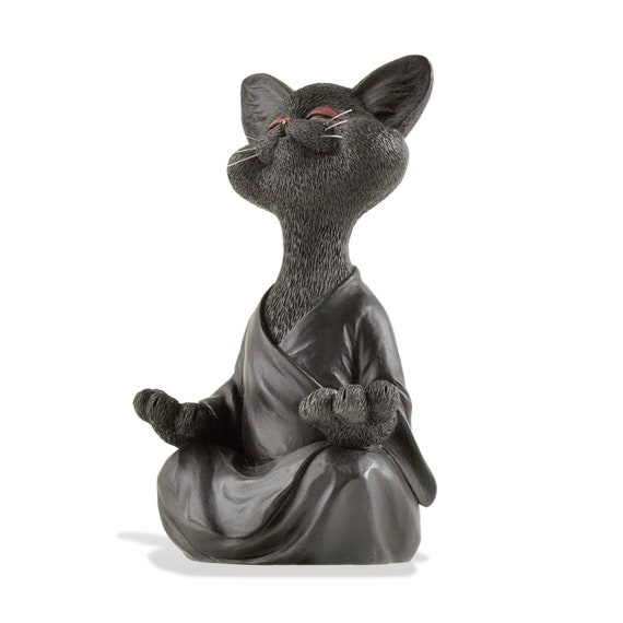 Statue chat Sculpture bouddha Zen meditation Statuette chat décoration  intérieure et extérieure maison et jardin Magnifique cadeau -  France