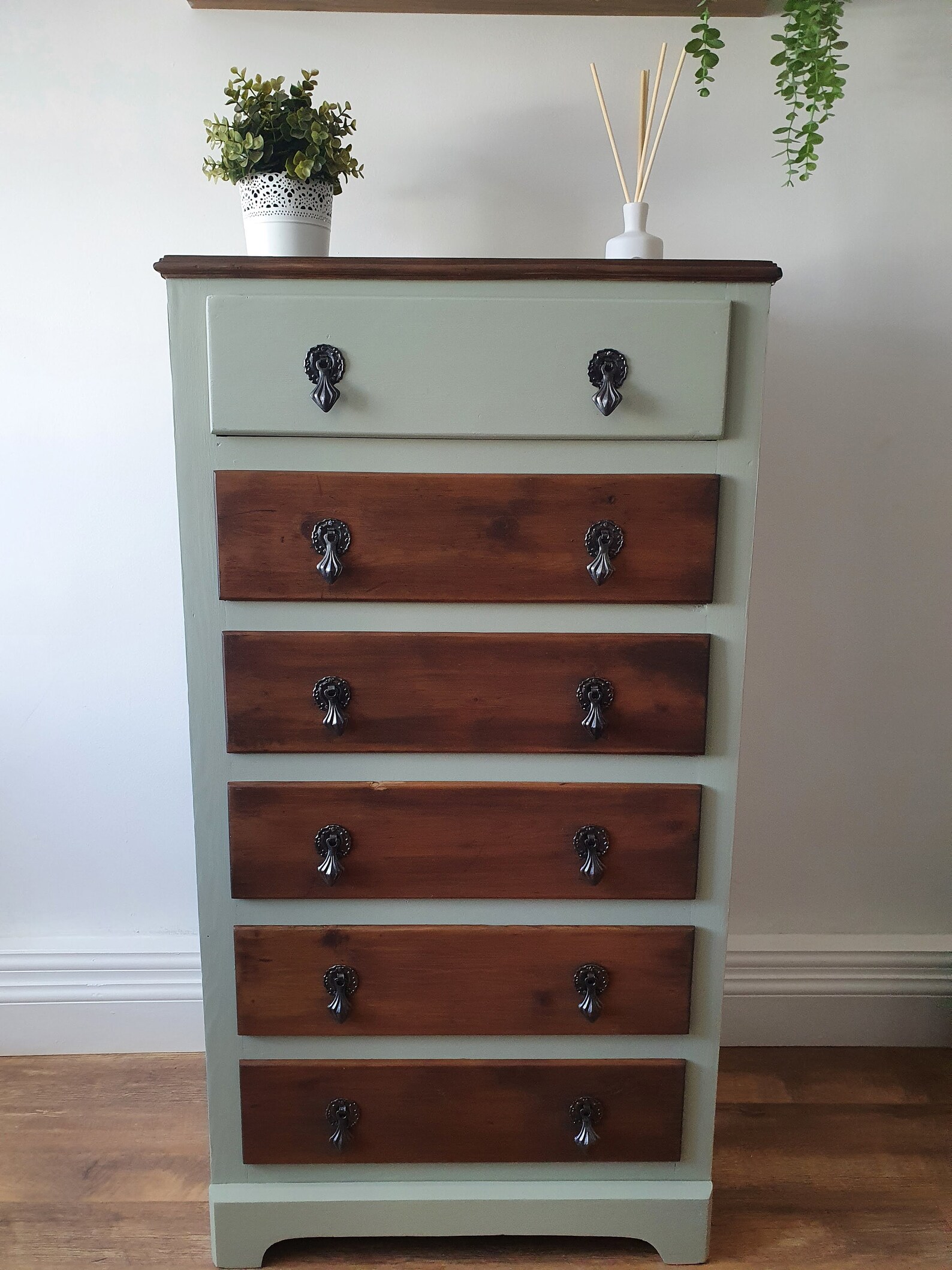 SOLD Upcycled Tall Chest of Drawers - Etsy