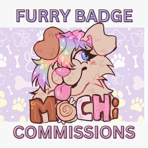 Custom furry fursona badge art