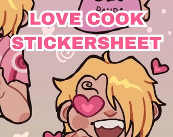 VINSMOKE SANJI lovecook one piece sticker sheet