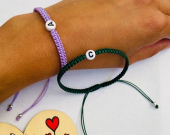 Initial bracelets Couples bracelets Frienship bracelet Love Gift Boyfriend Girlfriend