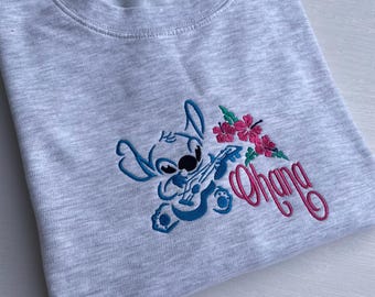 Ohana Sweatshirt / Stitch embroidered sweatshirt / Disneyland sweatshirt / Disney embroidered hoodie / Disney character jumper / disney gift