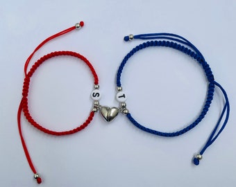 Couples magnetic bracelets / Initials bracelets / love / heart / friendship / gift / boyfriend / girlfriend