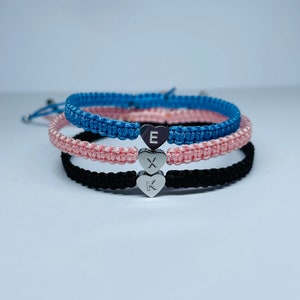 Pulsera de corazón con inicial / pulsera de la amistad / pulsera de pareja 1 pieza / regalo / novio / novia / día de San Valentín / pulsera a juego