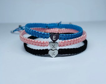 Initial heart bracelet / friendship bracelet / couples bracelet 1pcs / gift / boyfriend / girlfriend / valentine’s day