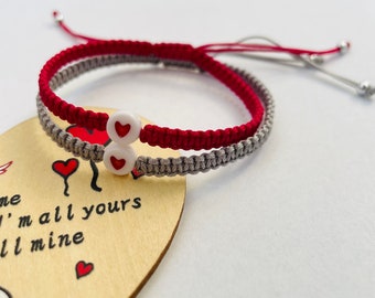 Heart bracelets Couples bracelet Friendship Gift boyfriend Girlfriend