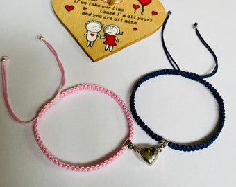 Bracelets magnétiques pour couples / coeur magnétique / cadeau / bracelets d'amitié / petit ami / petite amie