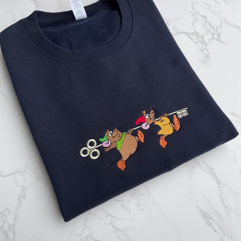 Gus and Jaq Embroidered Sweatshirt, Disney Cinderella Hoodie image 3