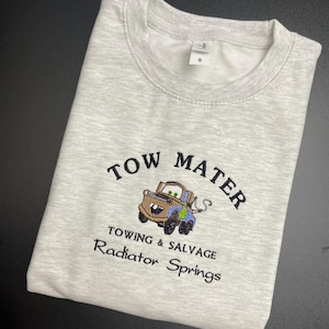 Mater sweatshirt / Tow Mater embroidered hoodie / Lightning McQueen cars / Disney cars gift crewneck / Personalised hoodie gift
