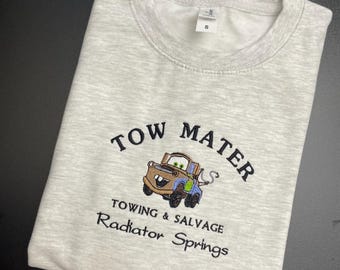 Mater sweatshirt / Tow Mater embroidered hoodie / Lightning McQueen cars / Disney cars gift crewneck / Personalised hoodie gift