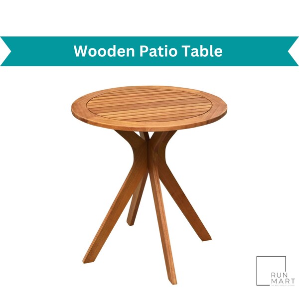 Wooden Circle Bistro Table Etsy