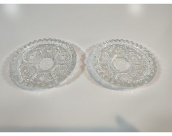 1960 年代のヴィンテージ 4 インチ スクエアカット 鉛クリスタルガラス