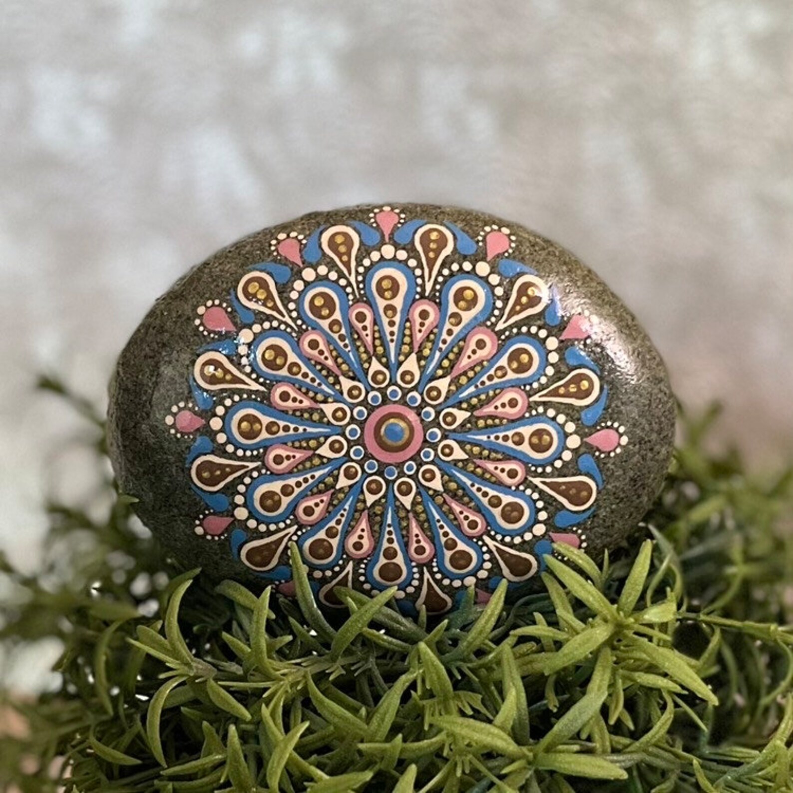 Hand Painted Rock Dot Mandala - Etsy
