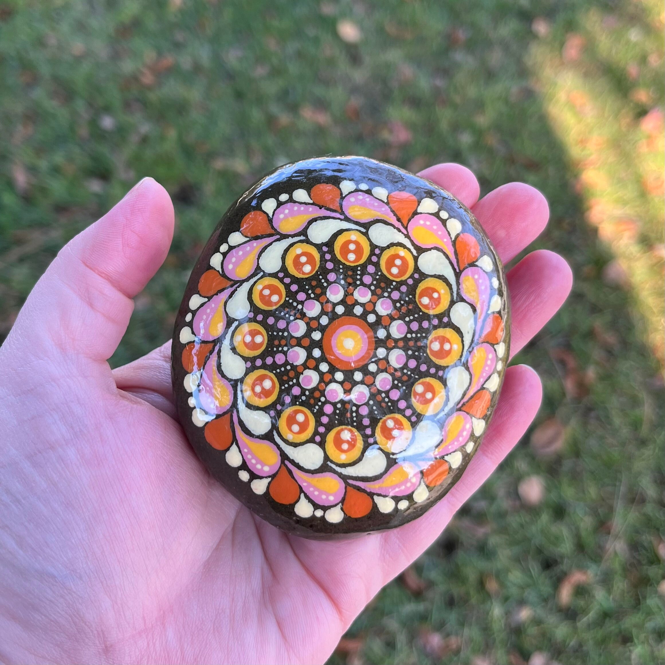 Hand Painted Rock Dot Mandala - Etsy