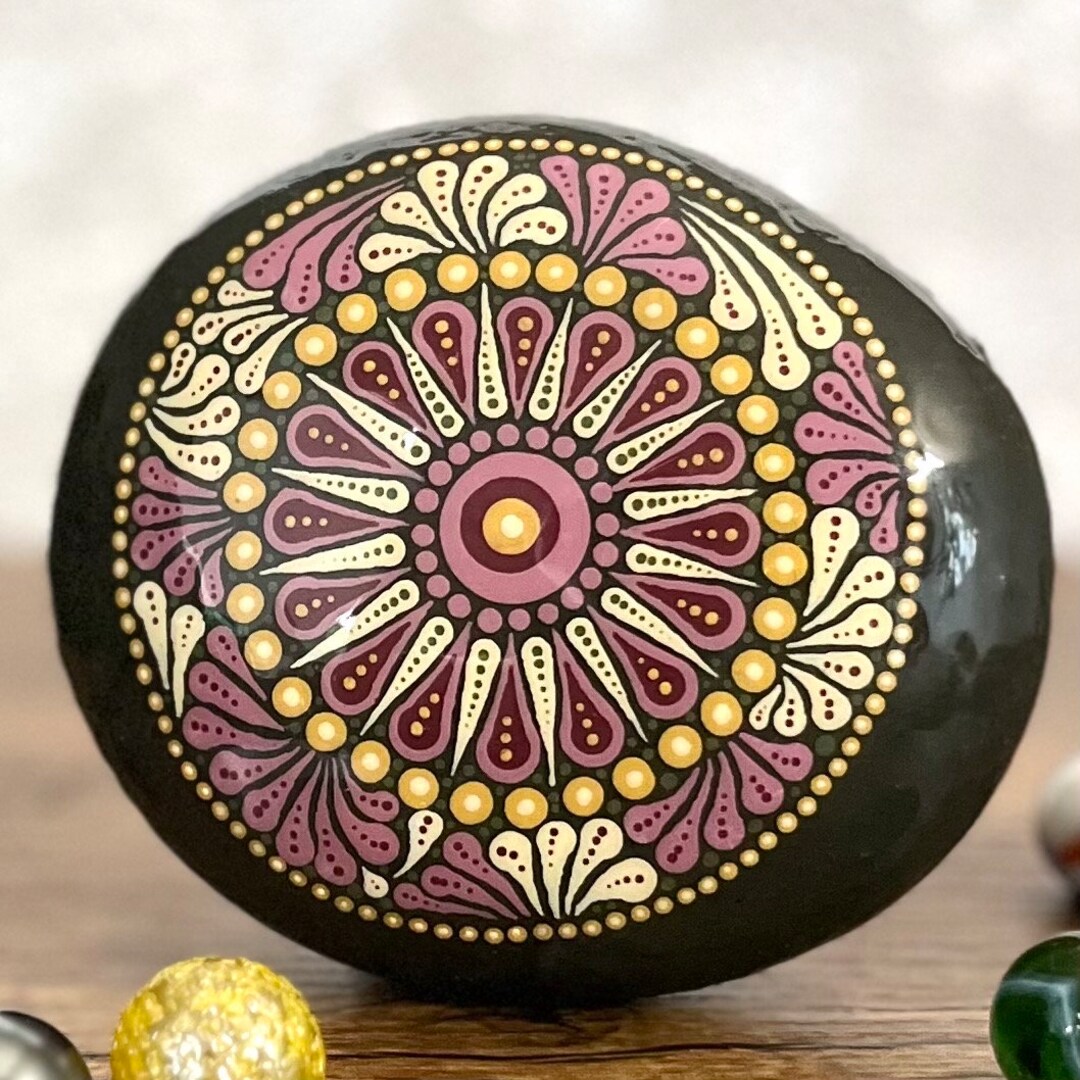 Hand Painted Rock Dot Mandala - Etsy
