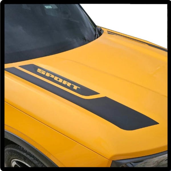 Bronco Sport Hood Decal: Matte Black Anti-Glare Vinyl (2021-2025)