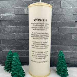Christmas candle, Christmas poem, poem on candle, candle gift for Christmas or St. Nicholas, wax candle as decoration, gift