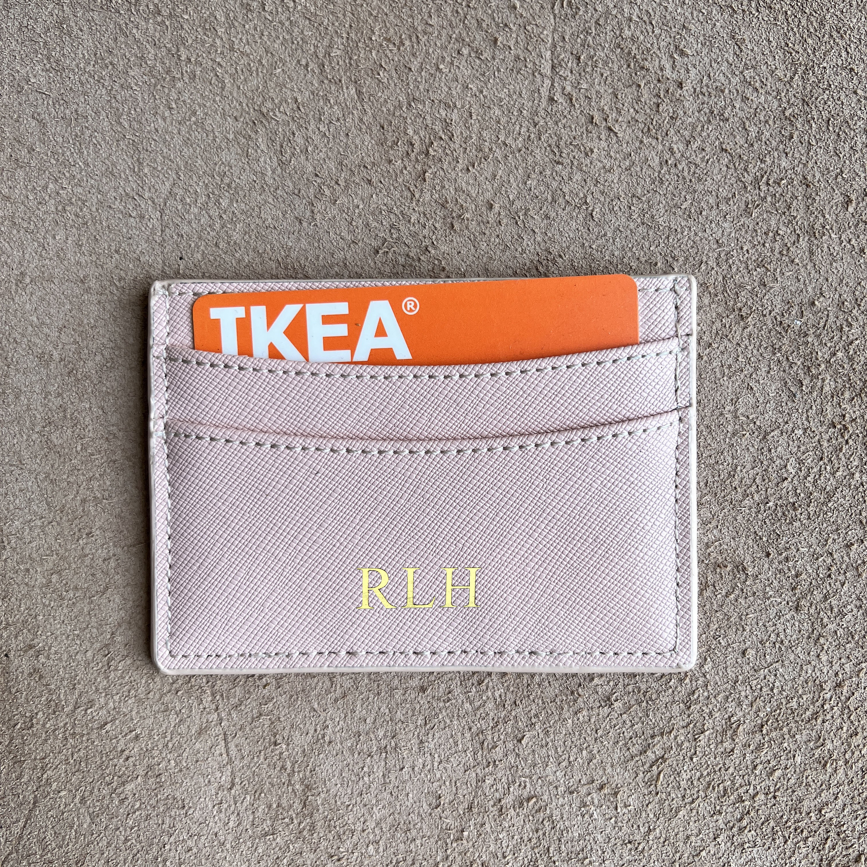 Leather Card Holder, Custom Initials Slim Card Wallet, RFID Blocking,  Minimalistic, Slimline Design 