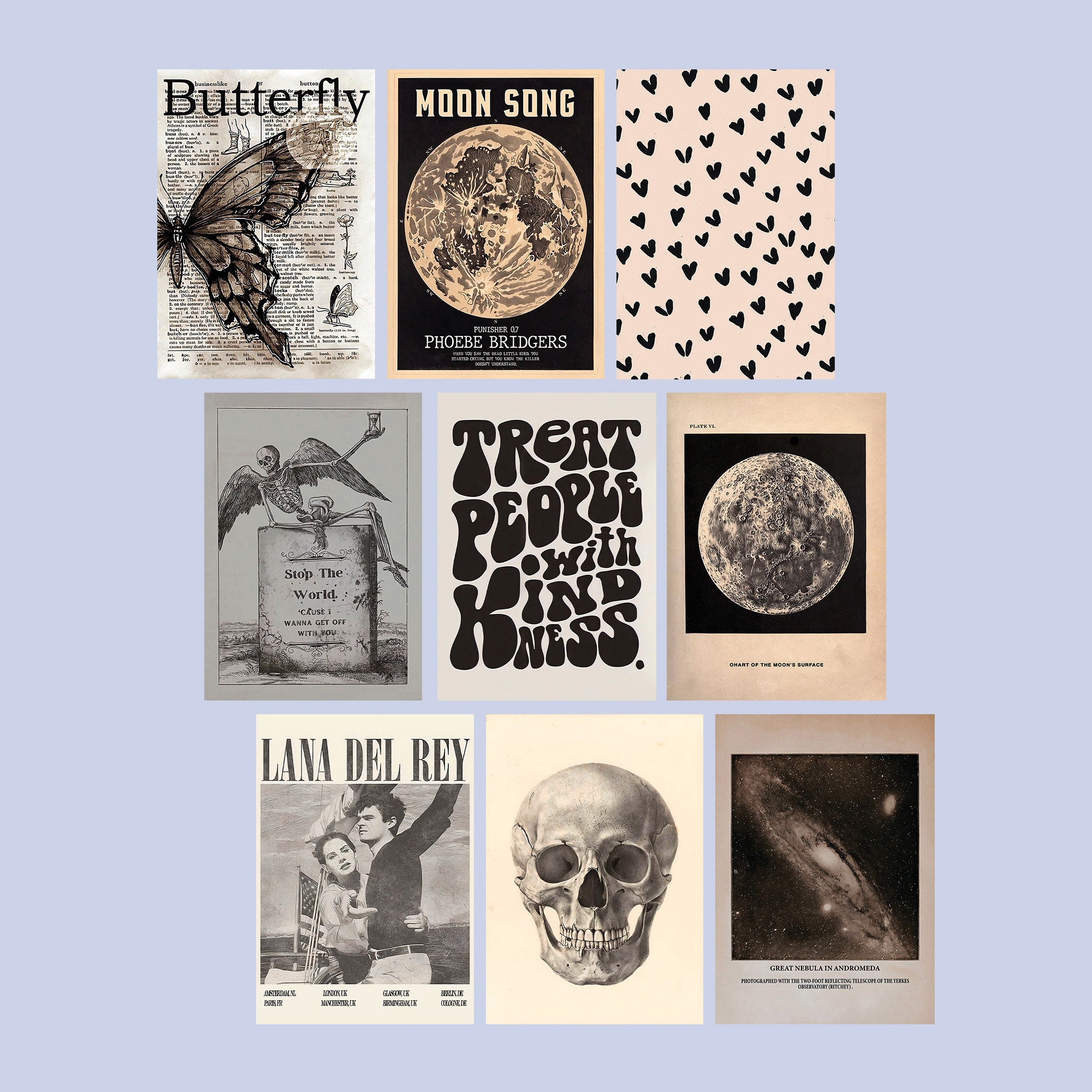 Vintage Posters Pack of 9, Fairy Grunge, Dark Aesthetic, Grunge Room ...