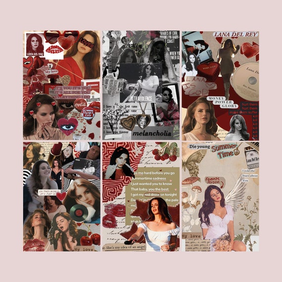 Lana Del Rey Posters Pack Of 6, Lana Del Rey Print, Grunge Music.