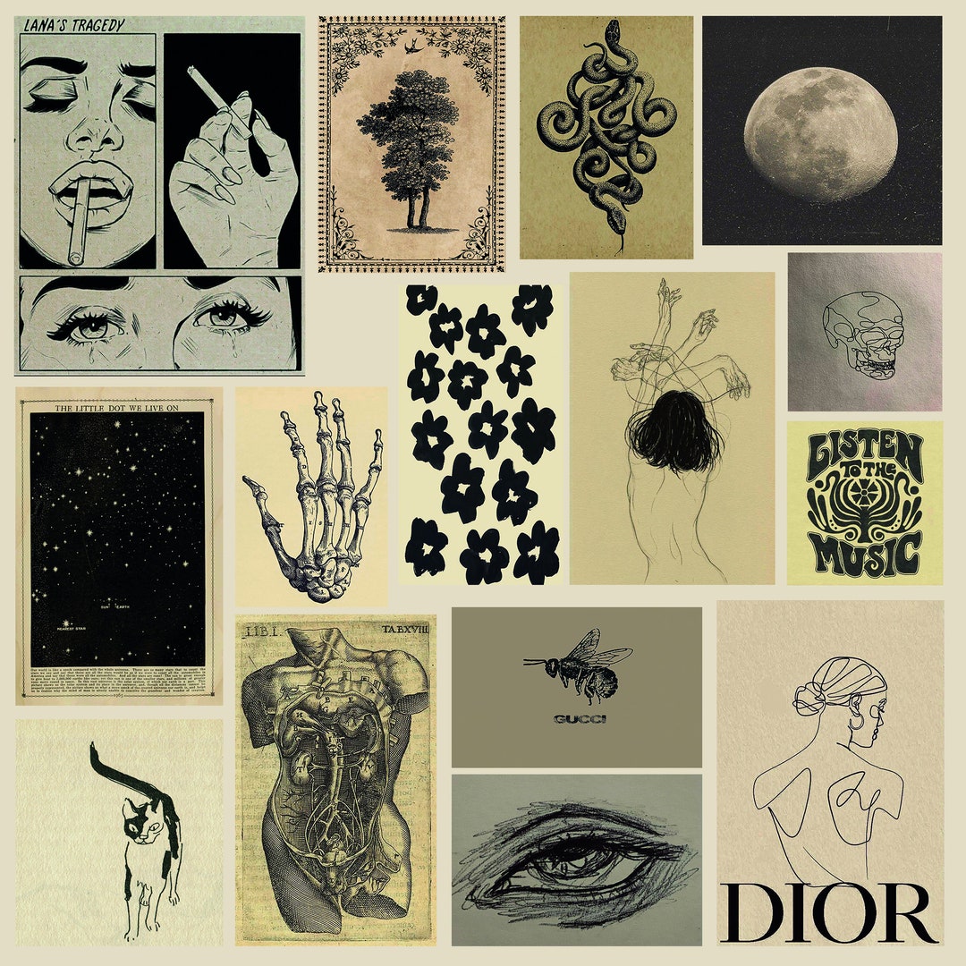15 Grunge Dark Aesthetic Posters, Vintage Posters, Grunge Room Decor