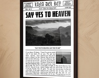 Lana Del Rey Zeitungsdruck, Yes Say To Heaven Songtext, Lana Del Rey Geschenk Merch, Lana Del Rey Wanddruck, Lana Del Rey Poster