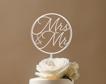 Cake Topper Mrs & Mr, Tortenstecker Hochzeitstorte, Tortendeko Hochzeit, Caketopper, Brautpaar Kuchendekoration, Torten Topper, Kuchendeko