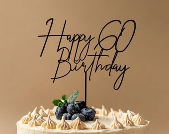 Cake Topper personalisiert Happy Birthday Zahl, runder Geburtstag, Tortenstecker, Topper Jubiläum, Tortentopper, Tortendeko, Tortenaufleger
