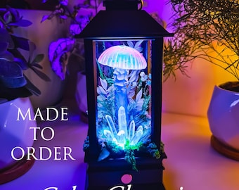 Linterna de hongo hecha a mano que cambia de color – Luz nocturna LED de fantasía, decoración USB