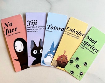 Ghibli Themed Bookmarks | Handmade Ghibli Bookmarks | Pop Culture Bookmarks | Gifts for Ghibli Lovers | Gifts for Book Lovers