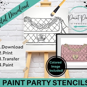 PAINT PARTY PRINTABLE/ Paint Party/ Pre-drawn/Outline Canvas/ Paint & Sip/Diy Paint Party / Pre-Sketched / Art Party/ Coloring Page/ Stencil