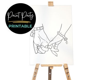 DIY Paint Party/ Pre-drawn /Outline Canvas /Adult Painting / Paint & Sip, DIY Paint Party / Pre-Sketched / Art Party/ Coloring Page/ Stencil