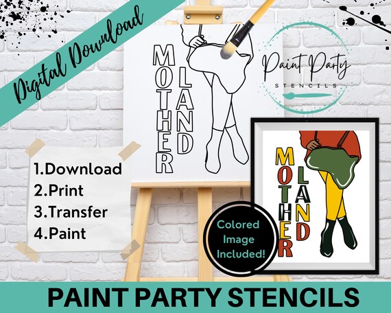 PAINT PARTY PRINTABLE/ Paint Party/ Pre-drawn/outline Canvas/ - Etsy