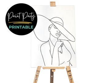 DIY Paint Party/ Pre-drawn /Outline Canvas /Adult Painting / Paint & Sip, DIY Paint Party / Pre-Sketched / Art Party/ Coloring Page/ Stencil